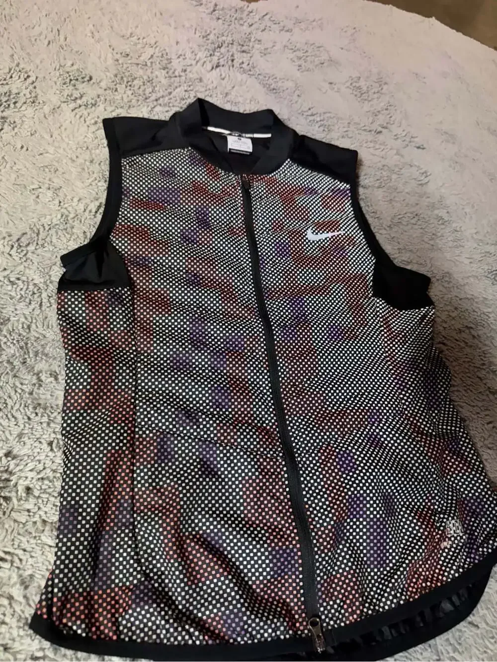 Nike Aeroloft Flash Vest Size S Black Reflective Goose Down